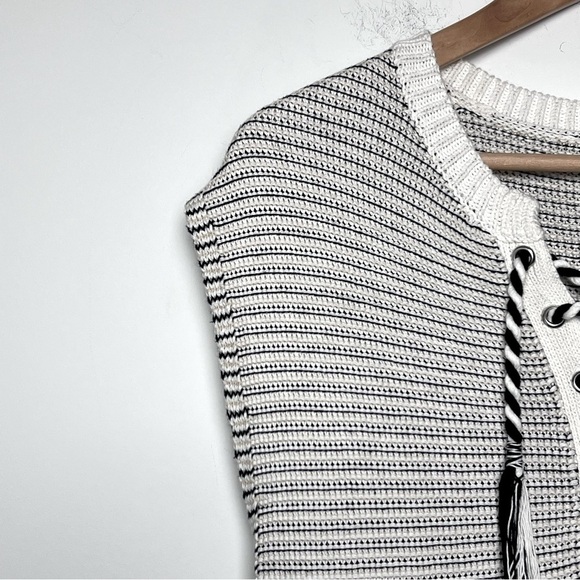 WHITE & WARREN Knit Ribbed Striped Sleeveless Midi Dress Coastal Nautical - Picture 5 of 13